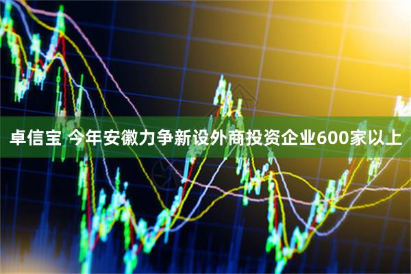 卓信宝 今年安徽力争新设外商投资企业600家以上
